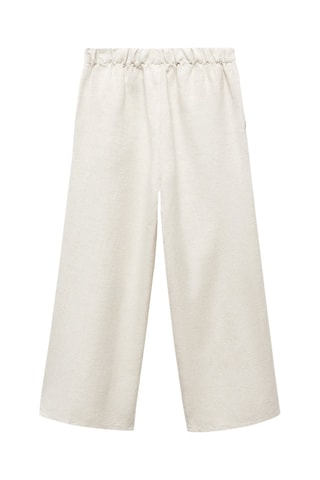 Pantalon lin boutons - Beige