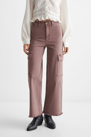 Pantalon style jupe-culotte cargo - Marron