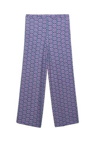 Pantalon droit imprimé - Bleu marine