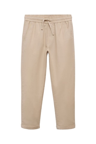 Pantalon lin taille élastique - Sable