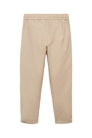 Pantalon lin taille élastique - Sable