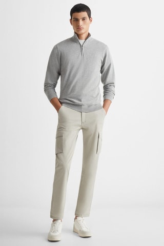 Pantalon cargo coton - Vert pastel