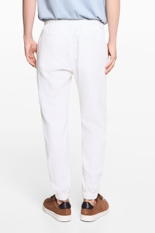 Pantalon jogging lin - Blanc