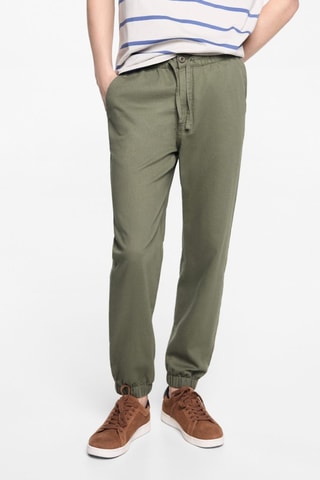 Pantalon jogging lin - Kaki