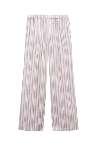 Pantalon droit à rayures - Blanc cassé