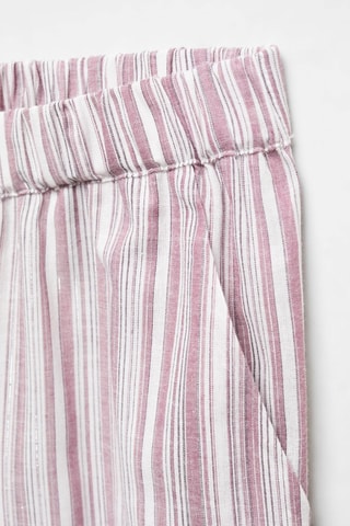 Pantalon droit à rayures - Blanc cassé