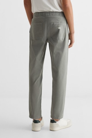 Pantalon droit taille élastique - Vert