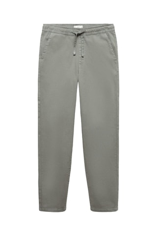 Pantalon droit taille élastique - Vert