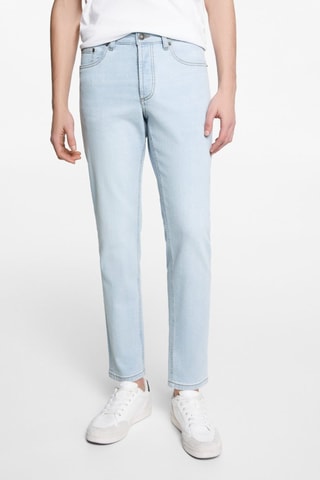 Jean slim boutons - Bleu clair