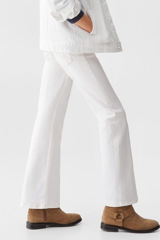 Jean flare boutons - Blanc