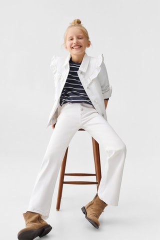 Jean flare boutons - Blanc