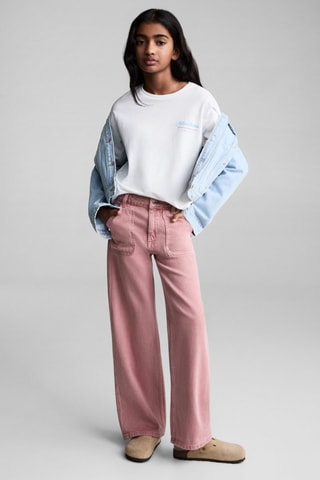 Jean wideleg poches - Rose
