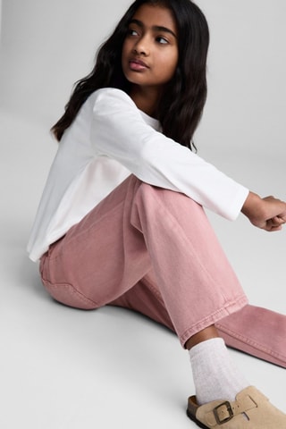 Jean wideleg poches - Rose