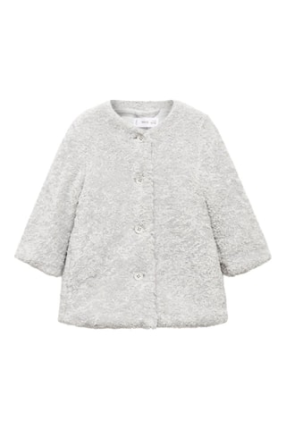 Manteau imitation mouton - Gris clair chiné
