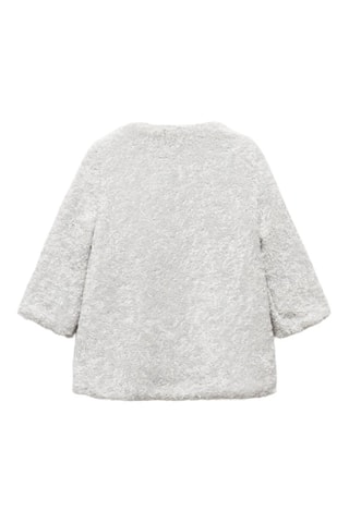 Manteau imitation mouton - Gris clair chiné