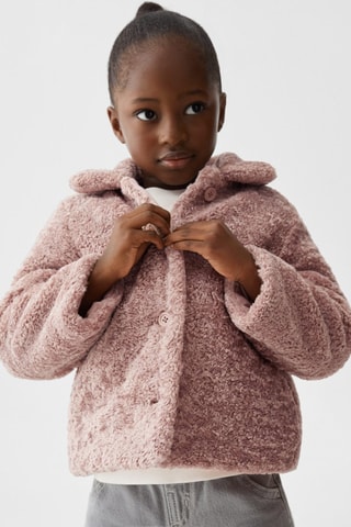 Manteau imitation mouton - Rose clair