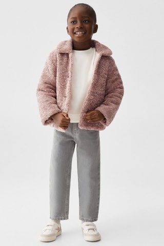 Manteau imitation mouton - Rose clair