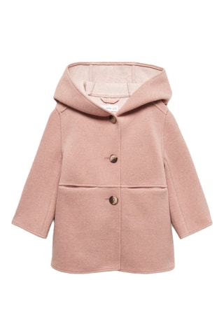 Manteau capuche boutons - Rose