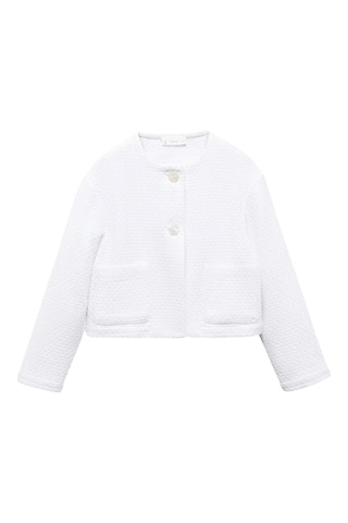 Veste en tweed à poches - Blanc