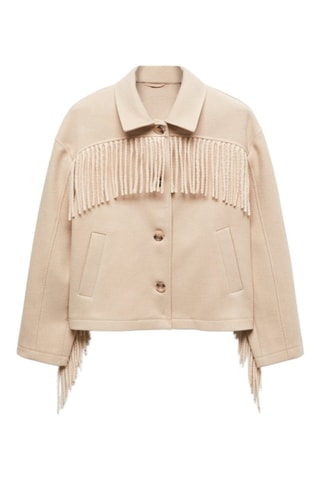 Veste laine franges - Ecru