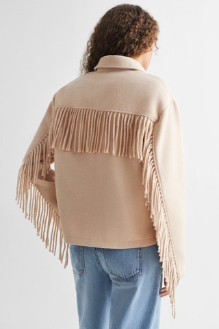Veste laine franges - Ecru
