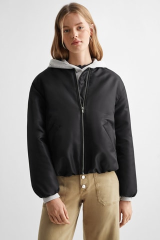 Veste bomber fermeture éclair - Noir