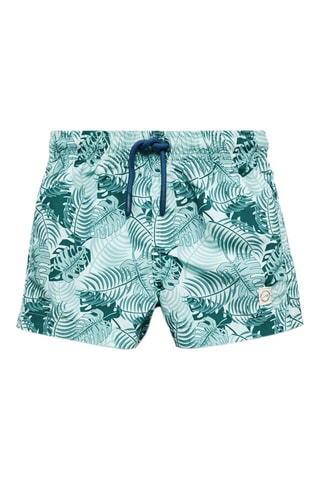 Maillot de bain imprimé feuilles - Bleu clair