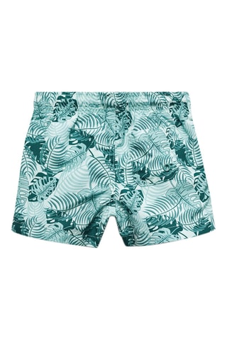 Maillot de bain imprimé feuilles - Bleu clair