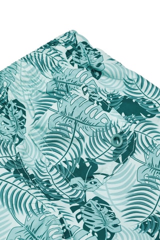 Maillot de bain imprimé feuilles - Bleu clair