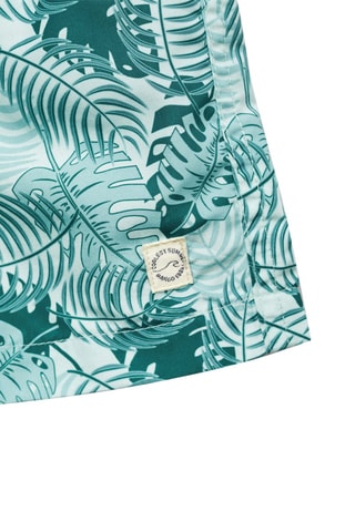 Maillot de bain imprimé feuilles - Bleu clair