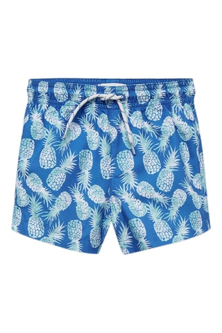 Maillot de bain imprimé ananas - Bleu électrique