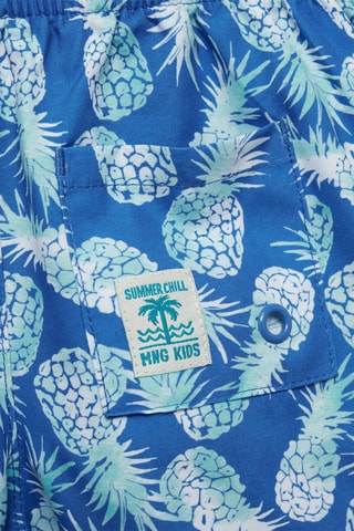 Maillot de bain imprimé ananas - Bleu électrique