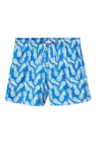 Maillot de bain imprimé ananas - Bleu électrique