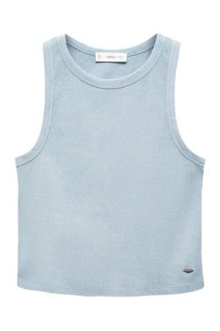 Crop top coton - Bleu clair
