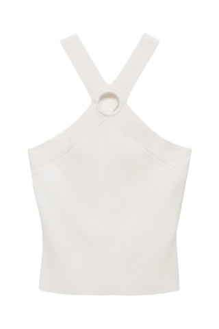 Top maille croisé - Blanc cassé