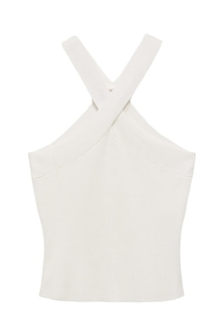 Top maille croisé - Blanc cassé