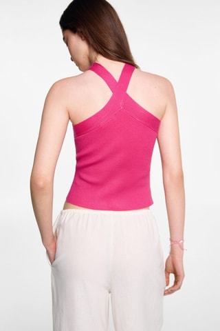 Top maille croisé - Fuchsia