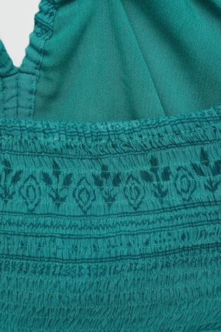 Top crop imprimé - Bleu clair