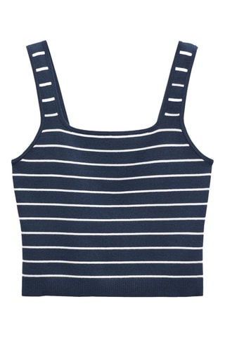 Top bretelles à rayures - Bleu marine
