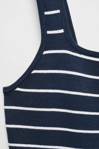 Top bretelles à rayures - Bleu marine