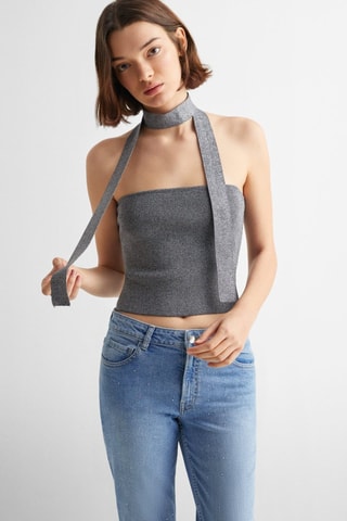 Top bandeau brillant - Anthracite