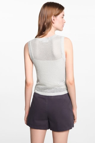 Top Lurex maille ajourée - Argenté