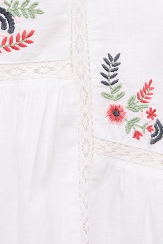 Top brodé fleurs - Blanc