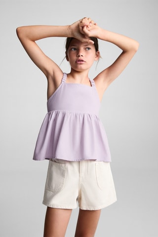 Top bretelles lin - Mauve