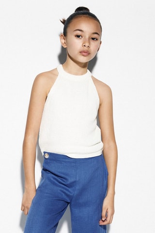 Top maille coton - Ecru
