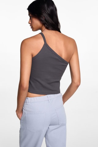Crop top asymétrique - Anthracite