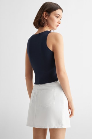 Top maille bretelles - Bleu marine