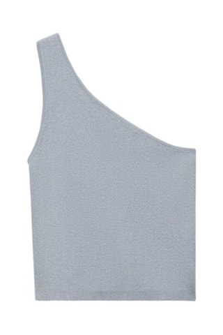 Top asymétrique Lurex - Bleu ciel