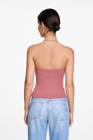 Crop top noeud - Rose pastel