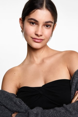 Crop top noeud - Noir